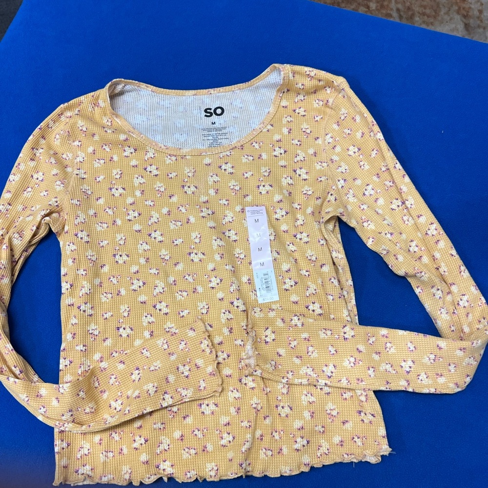 Cropped thermal tee, NWT